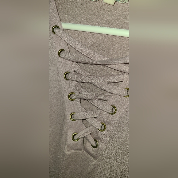 Pink Republic shirt with tie on top half size large‎ purple lilac - Picture 5 of 6